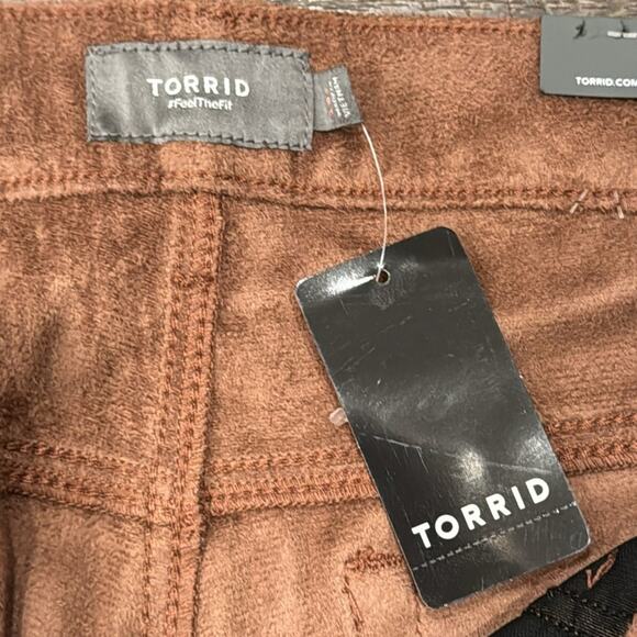 NWT Torrid Women's Perfect Skinny Faux Leather Mid Rise Pant Root Beer 18T - Picture 8 of 10